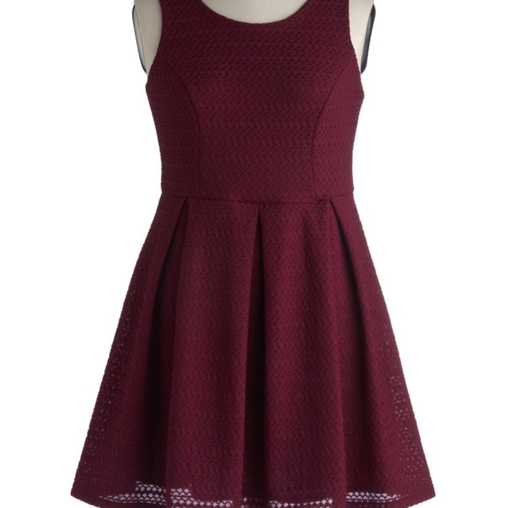 Burgundy textured dress 2x